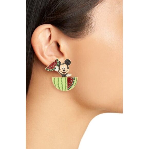 NEW IN BOX Disney BaubleBar Mickey Mouse Watermelon Earrings - Picture 1 of 4